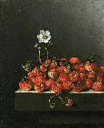 Still life with wild strawberries. Adriaen Coorte